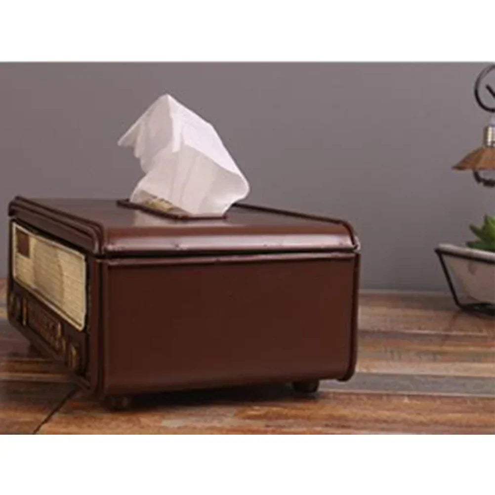 Retro Radio Tissue Box – Paper Towel Holder for Home, Bar & Office
