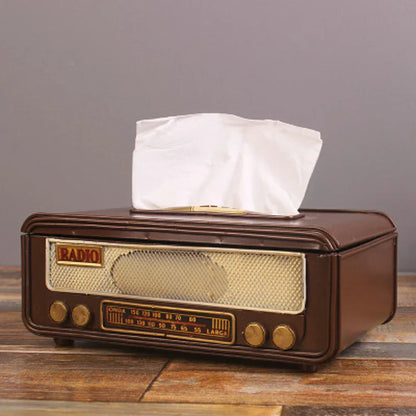 Retro Radio Tissue Box – Paper Towel Holder for Home, Bar & Office