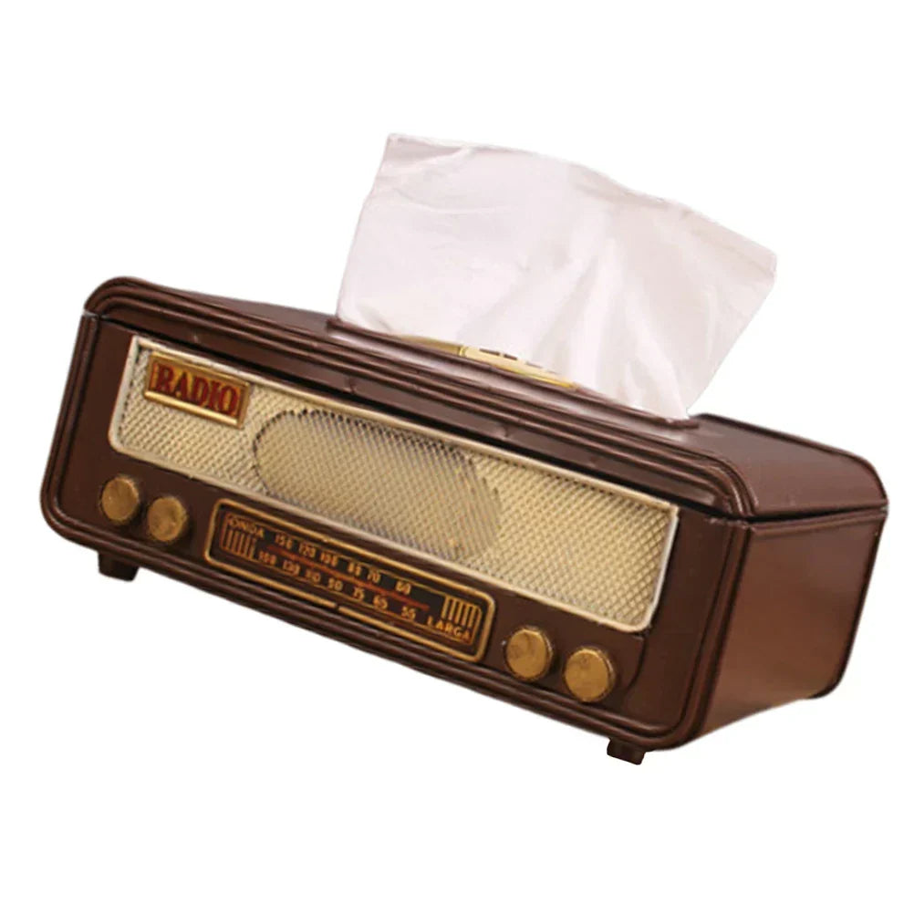 Retro Radio Tissue Box – Paper Towel Holder for Home, Bar & Office