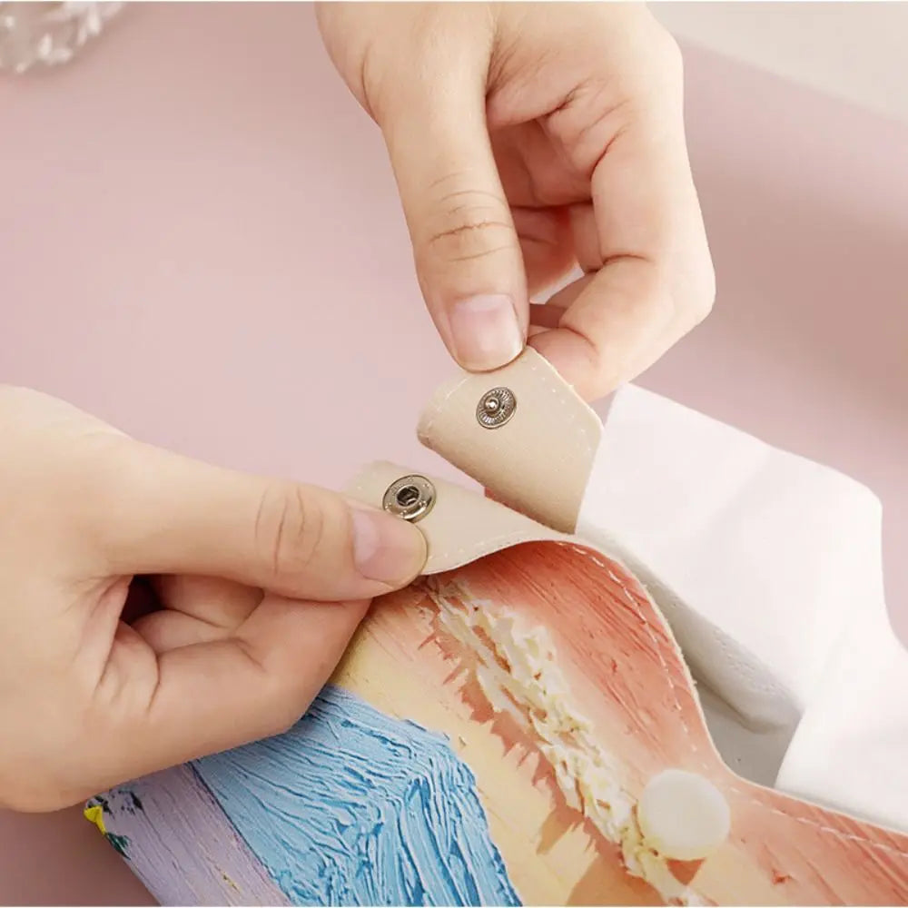 Pink Leather Tissue Box,Large Storage Napkin Holder, Durable & Creative