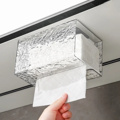 Glacier Style Wall Mounted Acrylic Tissue Box, Bathroom Tissue Holder, Acrylic Tissue Box