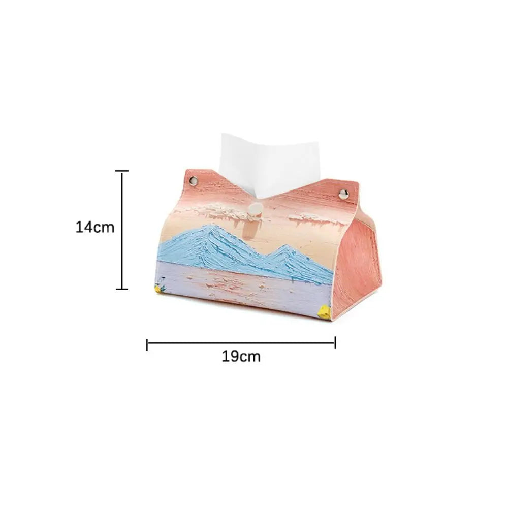 Pink Leather Tissue Box,Large Storage Napkin Holder, Durable & Creative