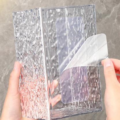 Glacier Style Wall Mounted Acrylic Tissue Box, Bathroom Tissue Holder, Acrylic Tissue Box